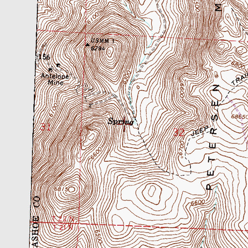 Topographic Map of Pump Spring, NV