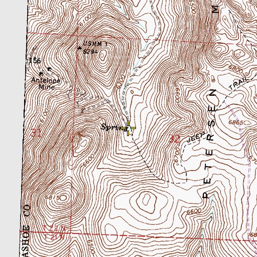 Topographic Map of Pump Spring, NV