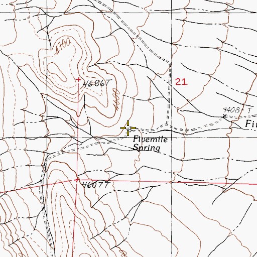 Topographic Map of Warm Spring, NV