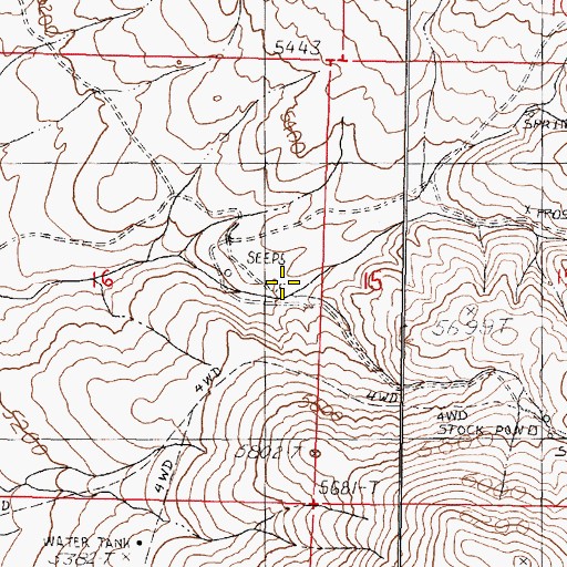Topographic Map of Mud Spring, NV