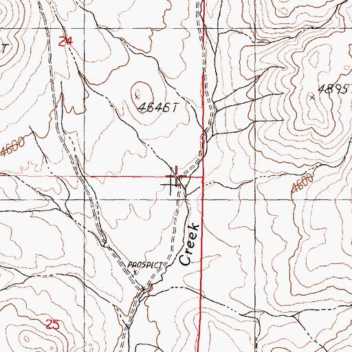 Topographic Map of New York Canyon Creek, NV