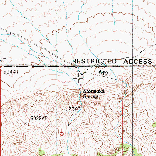Topographic Map of Stonewall (historical), NV