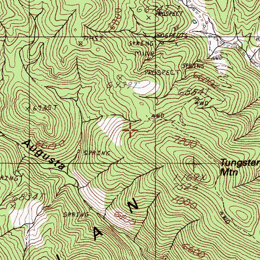 Topographic Map of Augusta Mining District, NV