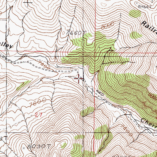 Topographic Map of South Fork Cherry Creek, NV