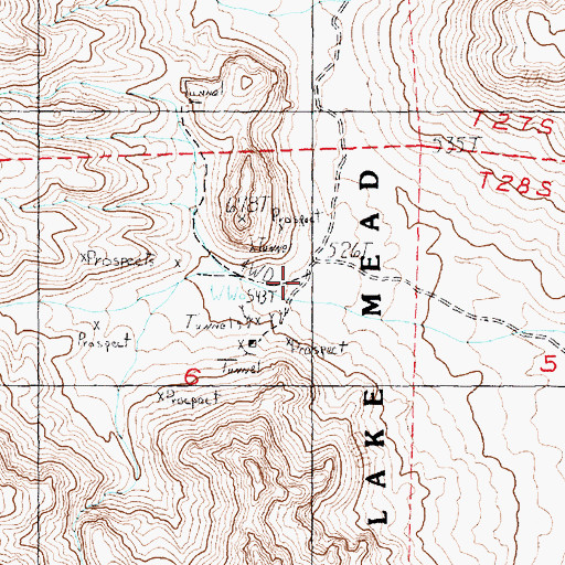 Topographic Map of Copper Camp (historical), NV