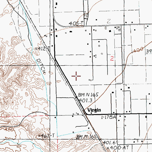 Topographic Map of Capalapa Ranch, NV