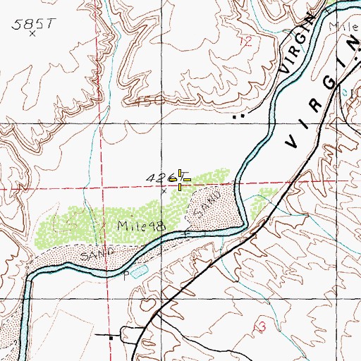 Topographic Map of Arnold Bottom, NV