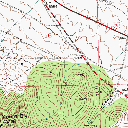 Topographic Map of Churndrill Canyon, NV
