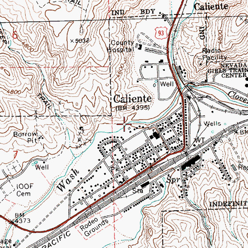 Topographic Map of Clover Creek Canyon, NV