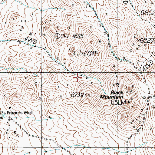 Topographic Map of Black Mountain Ruins, NV