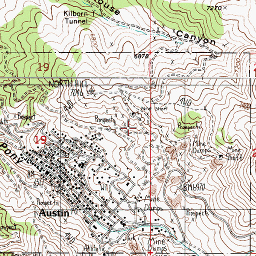 Topographic Map of Toiyabe Shaft, NV