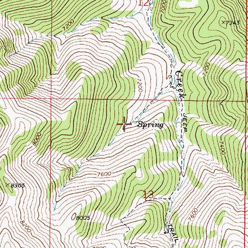 Topographic Map of Cedar Springs Number Two, NV