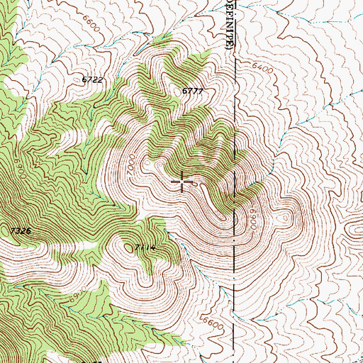 Topographic Map of Rocky Bluff, NV