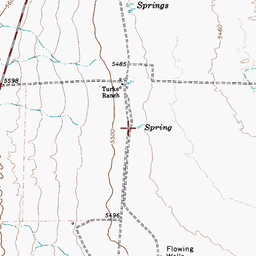 Topographic Map of Sulphur Springs, NV