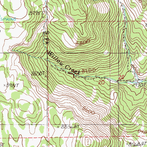 Topographic Map of Couger Spring, NV
