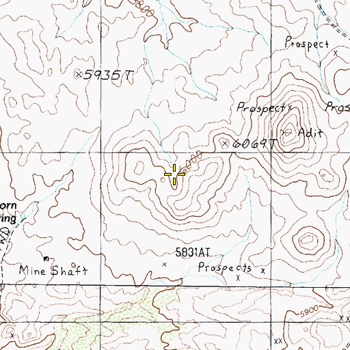 Topographic Map of Derringer Spring, NV