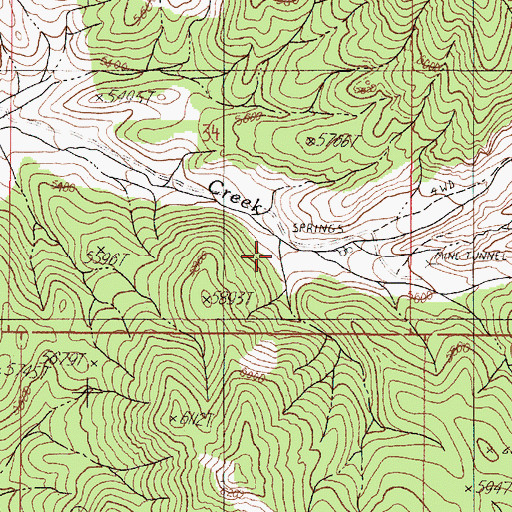 Topographic Map of North Fork Bushee Creek, NV