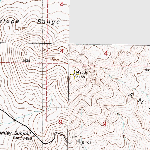 Topographic Map of Antelope Range, NV