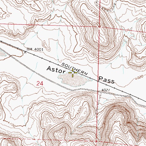 Topographic Map of Astor Pass, NV