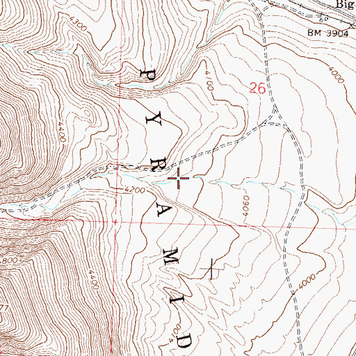 Topographic Map of Big Canyon, NV