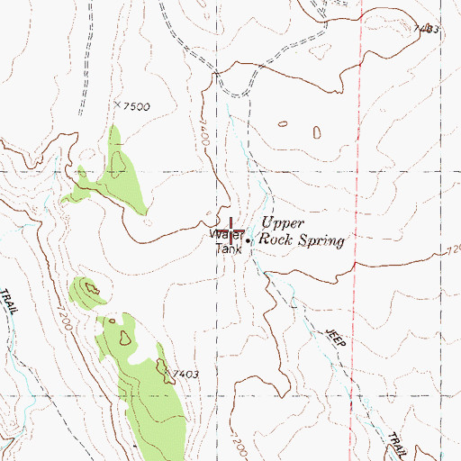 Topographic Map of Upper Rock Spring, NV