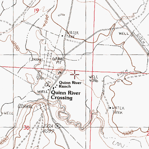 Topographic Map of Bilk Creek, NV