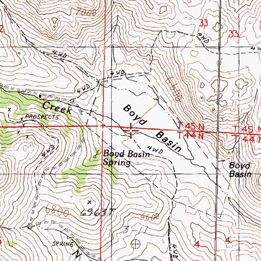 Topographic Map of Boyd Basin, NV