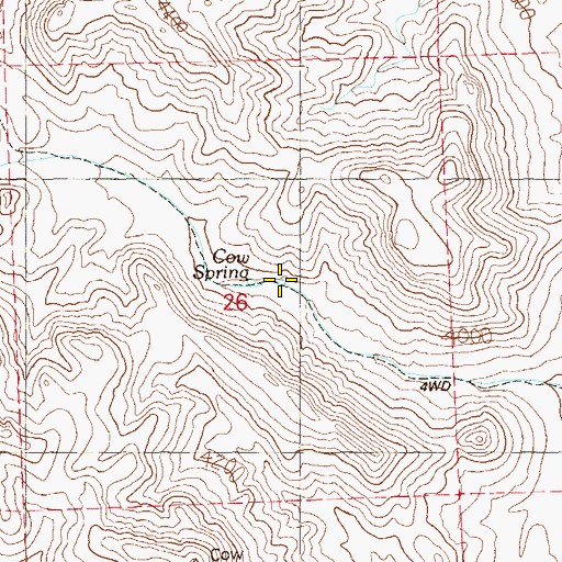 Topographic Map of Cow Spring, NV