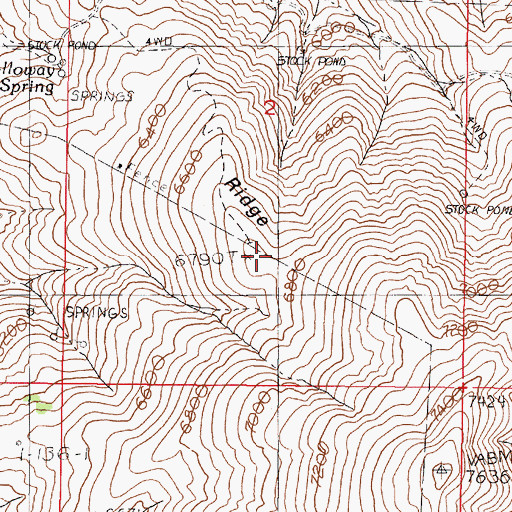 Topographic Map of Holloway Ridge, NV