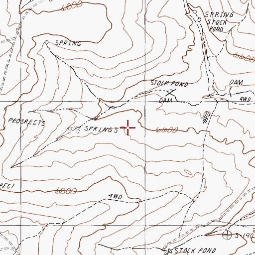 Topographic Map of Montana Mountains, NV