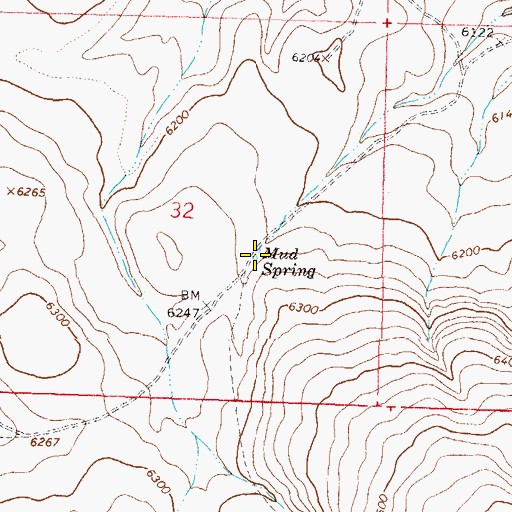 Topographic Map of Mud Spring, NV
