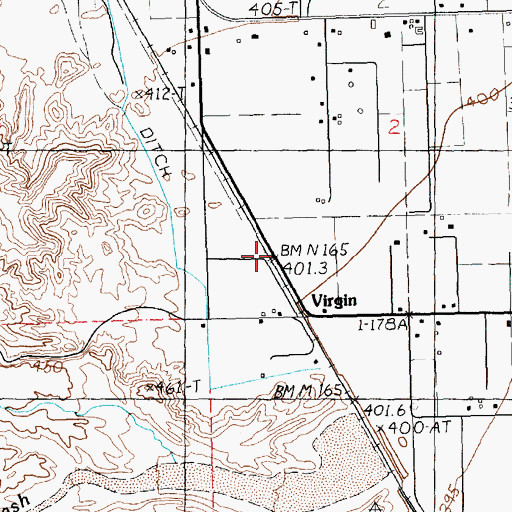 Topographic Map of Virgin, NV