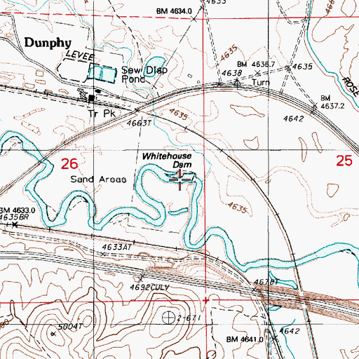 Topographic Map of Whitehouse Dam, NV