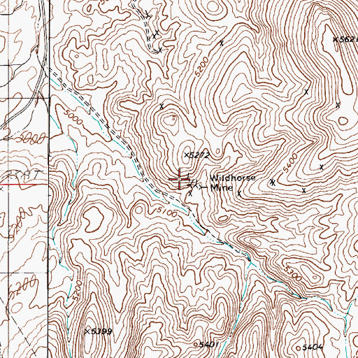 Topographic Map of Wildhorse Mine, NV