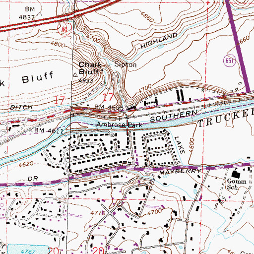 Topographic Map of Stoute Bridge (historical), NV