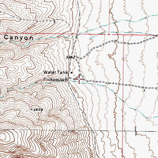 Topographic Map of Mud or Willow Spring, NV