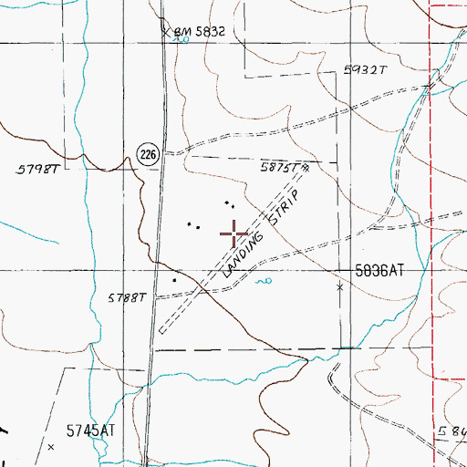 Topographic Map of Jack Creek Ranch Landing Strip (historical), NV