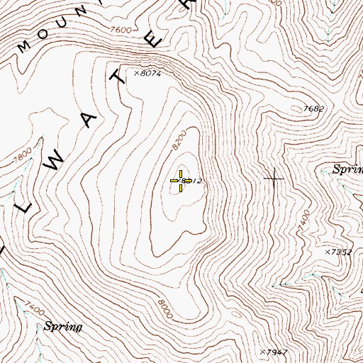 Topographic Map of Carson Table Summit, NV