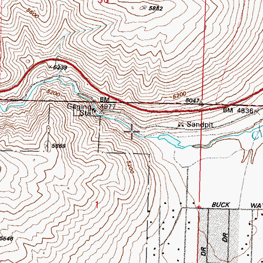 Topographic Map of Clear Creek Canyon, NV