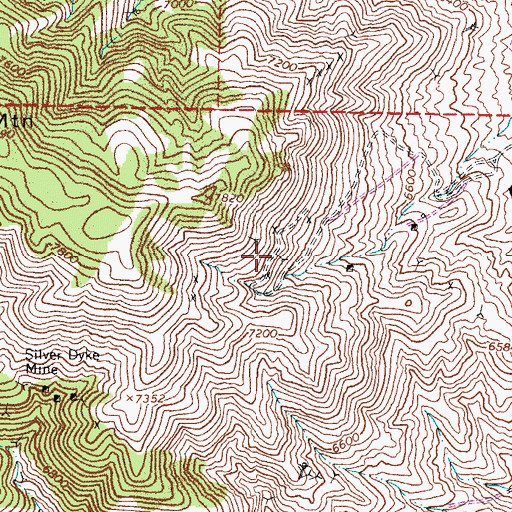 Topographic Map of Goldrange Copper Mine, NV