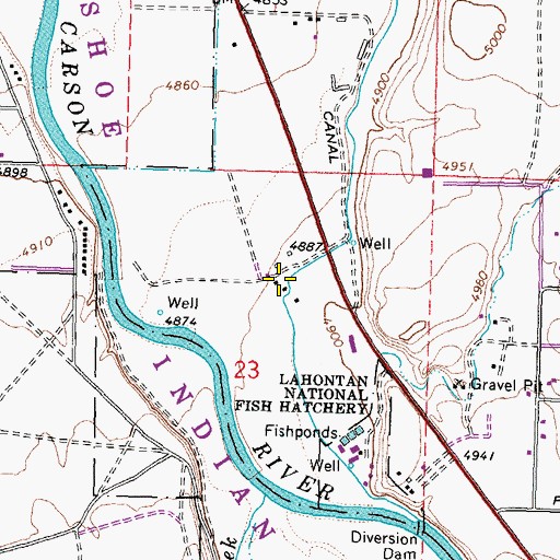 Topographic Map of Settlemeyer Ranch, NV