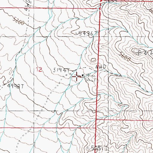 Topographic Map of Marlview Mine, NV
