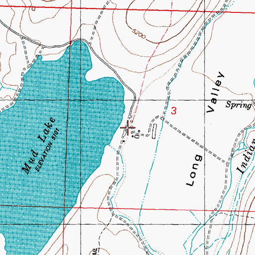 Topographic Map of Indian Valley Ranch, NV