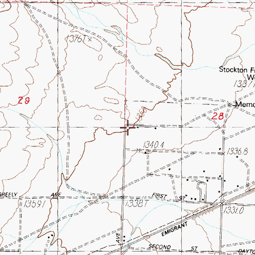 Topographic Map of Everett Ranch, NV
