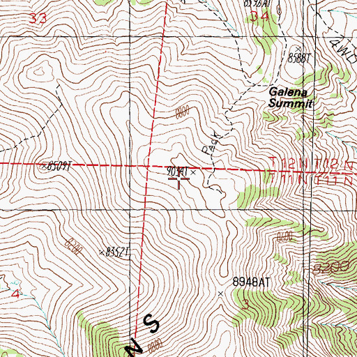 Topographic Map of Rattlesnake Hill, NV