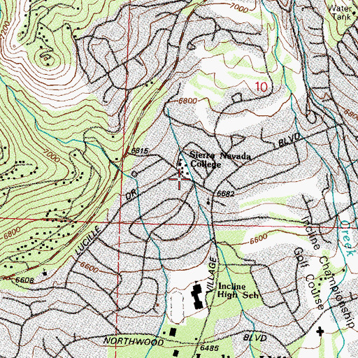 Topographic Map of Sierra Nevada College, NV