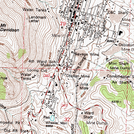 Topographic Map of Clark Mill (historical), NV