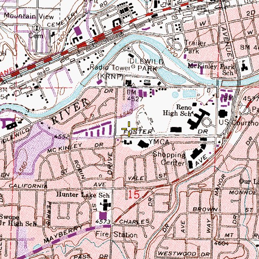 Topographic Map of Glenn Hare Center, NV