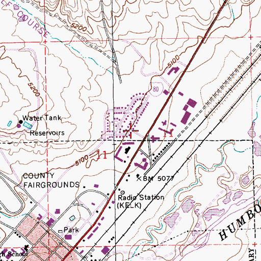 Topographic Map of Sage Elementary School, NV