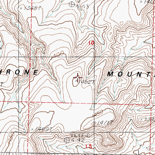 Topographic Map of White Throne Mountains, NV